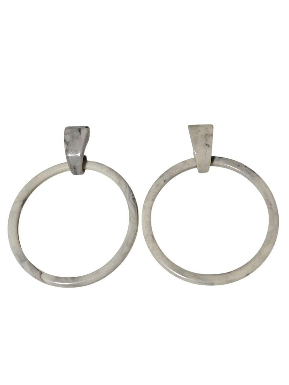 Vintage Hoop Earrings Faux Marble Acrylic Retro 80s 90s Fashion Jewelry Women